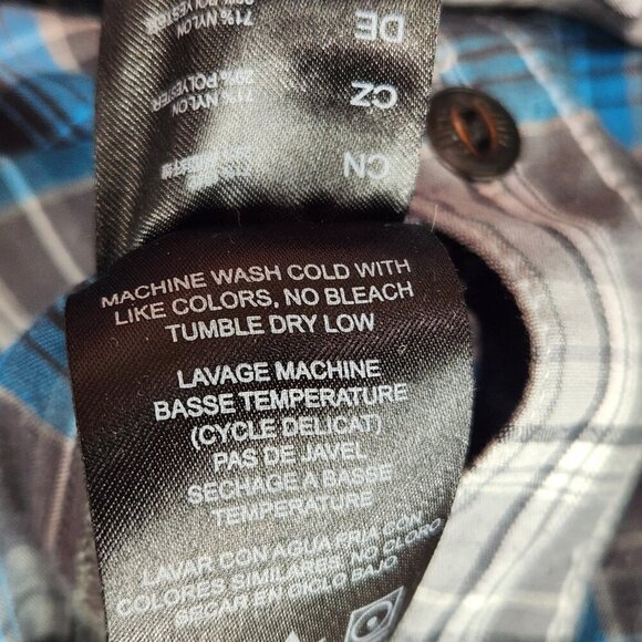 Kuhl Tapered Fit Button Up Shirt Men's Blue Plaid Short Sleeve Outdoor - Picture 8 of 9